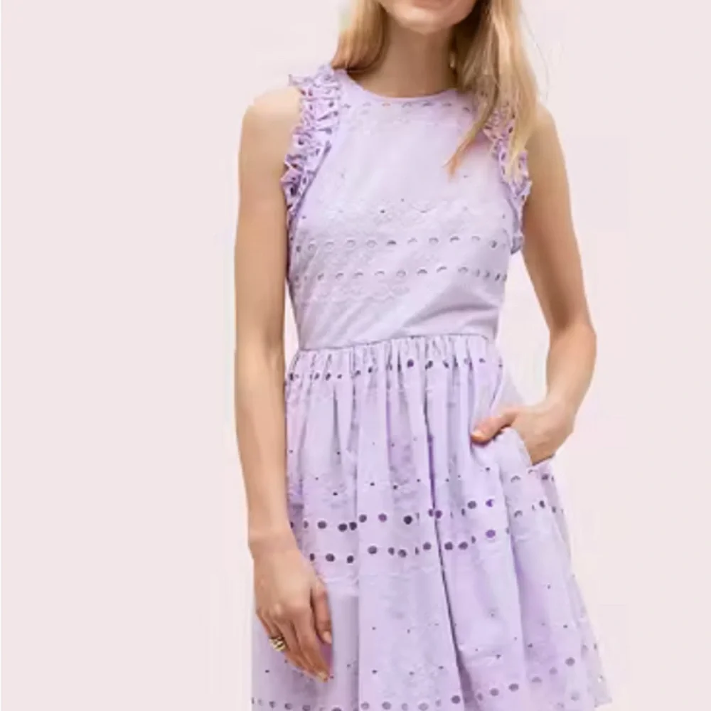 Kate Spade ♠️ Eyelet Mini dress. Size 6. Color Lilac